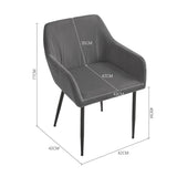 Upholstered Chair with Armrests and Metal Legs Living and Home Grey 