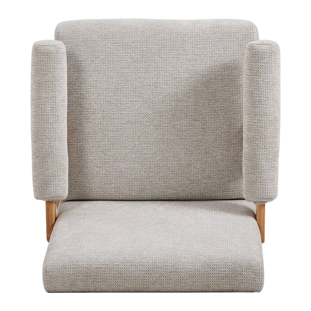 Linen Upholsteried Wooden Armchair Armchair Living and Home 