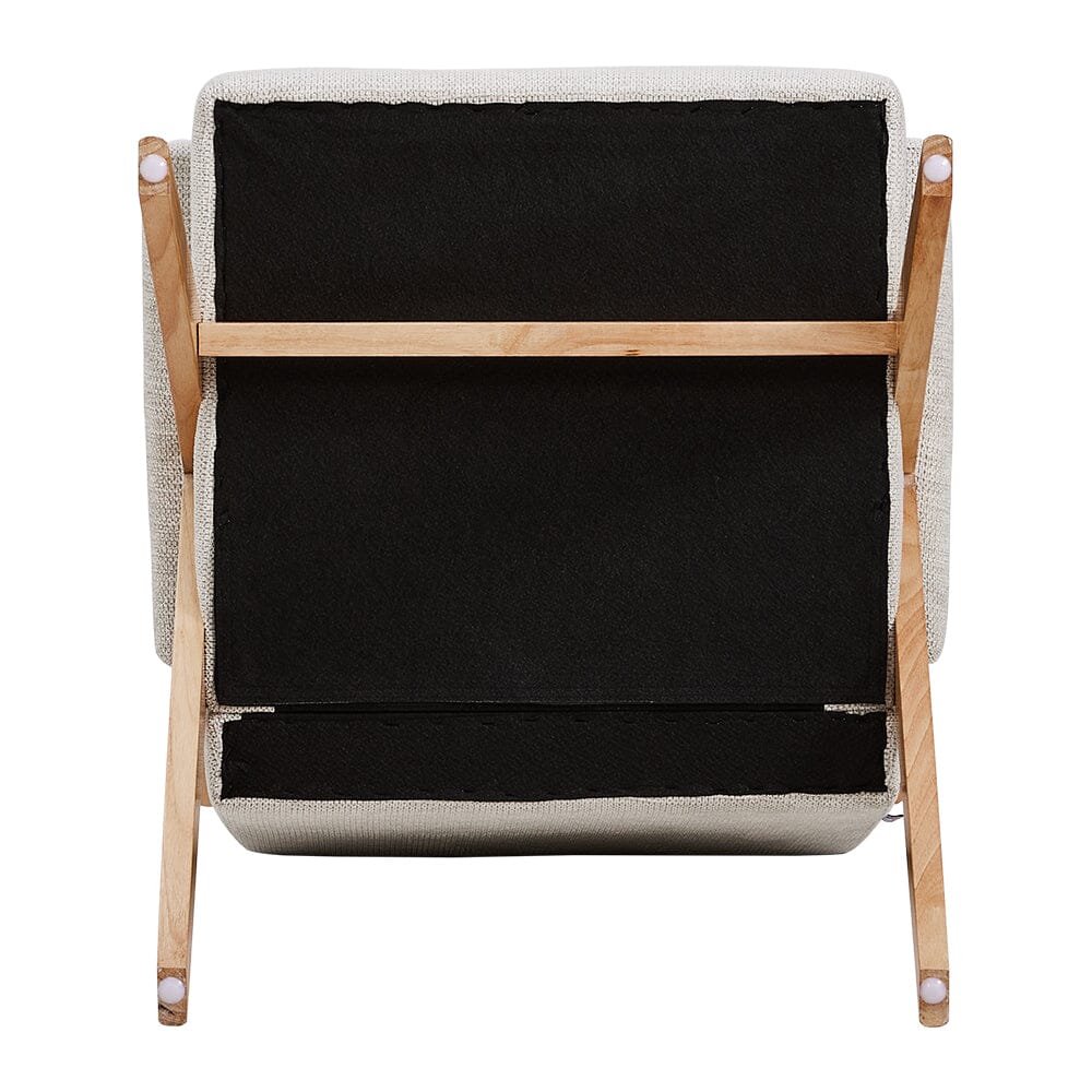 Linen Upholsteried Wooden Armchair Armchair Living and Home 