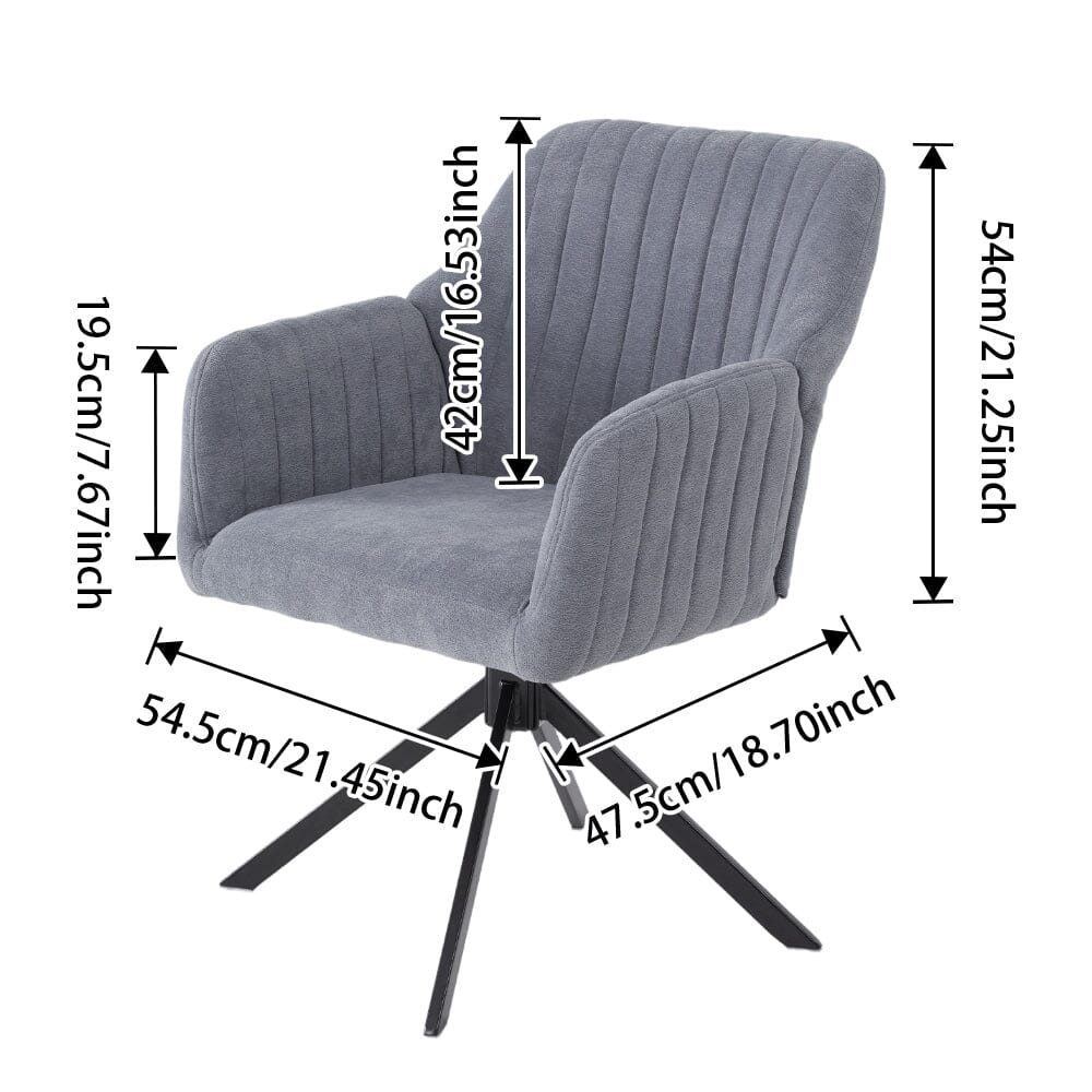 Modern Swivel Accent Chair Collection – Grey Teddy Fleece Living and Home 