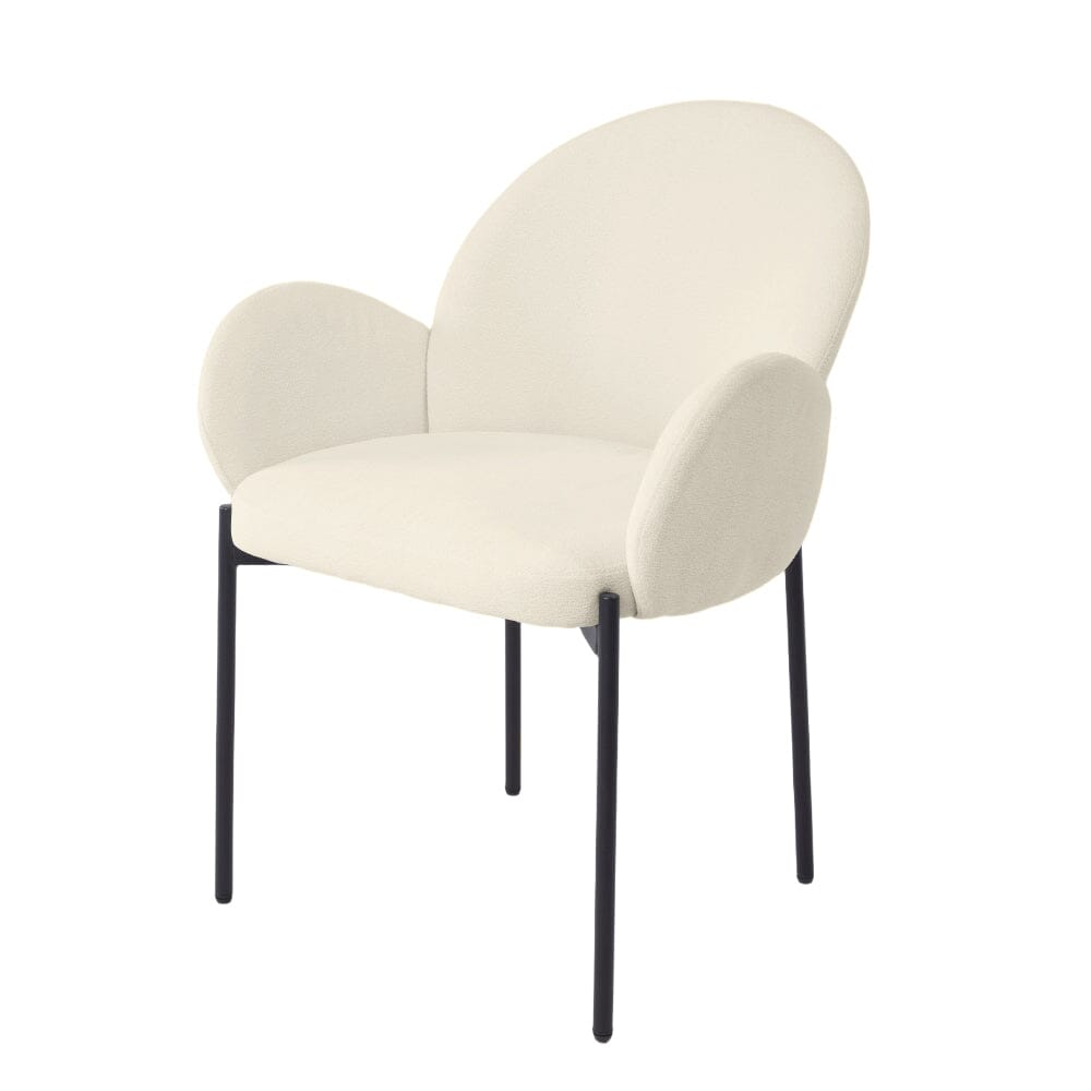 Upholstered Fabric Dining Chair Modern Comfort Living and Home White 