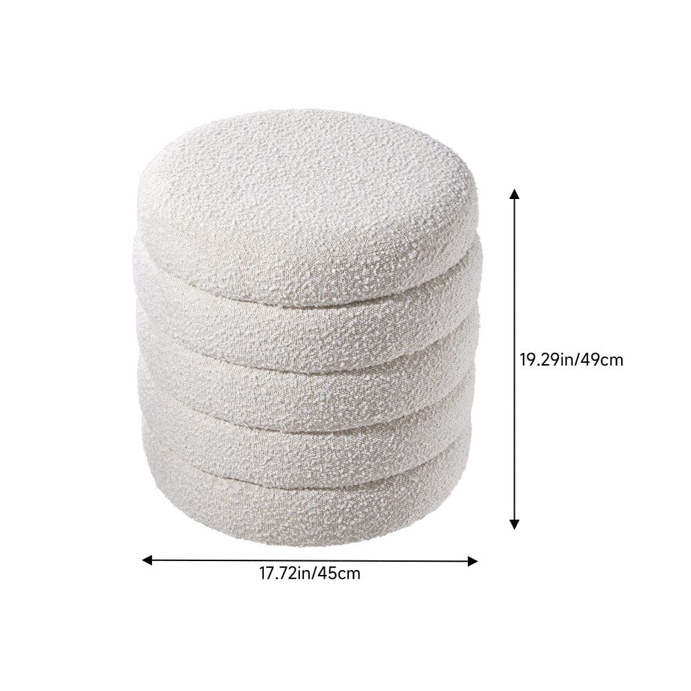 Off-White Wool Storage 5-tier Footstool Living and Home 
