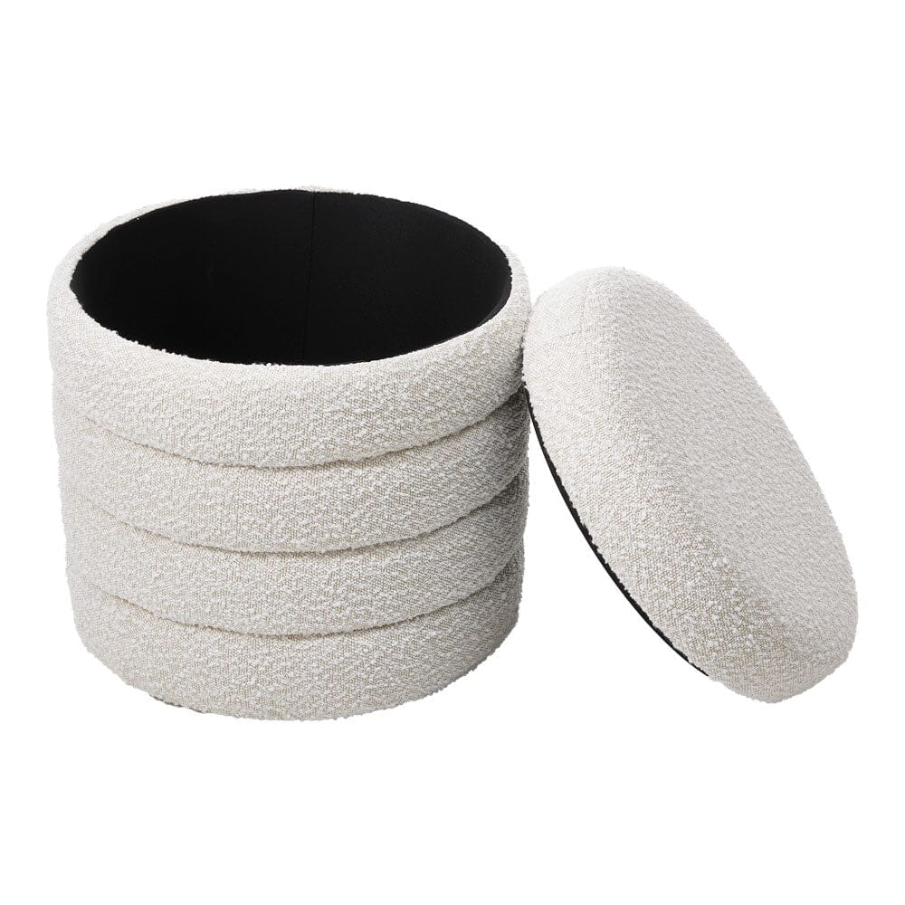 Off-White Wool Storage 5-tier Footstool Living and Home 