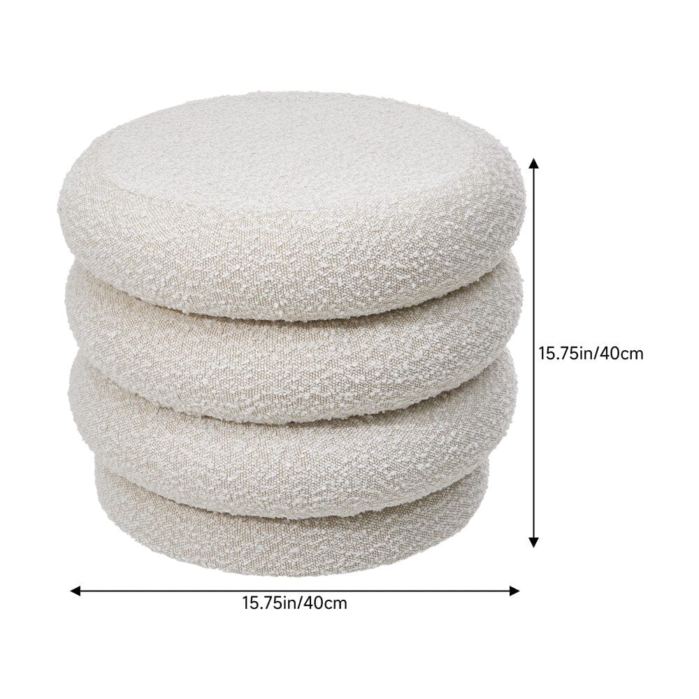 Off-White Teddy Fleece Cake-Shaped Storage Ottoman Living and Home 
