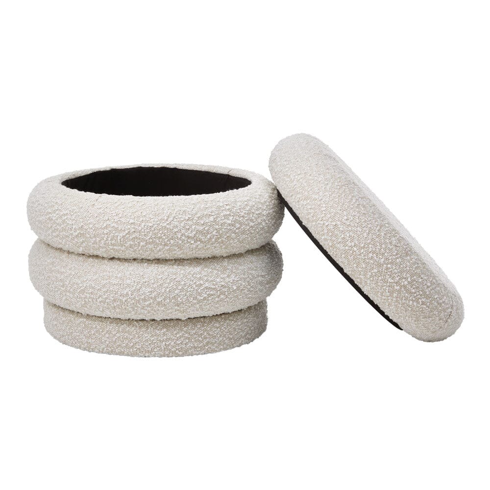 Off-White Teddy Fleece Cake-Shaped Storage Ottoman Living and Home 