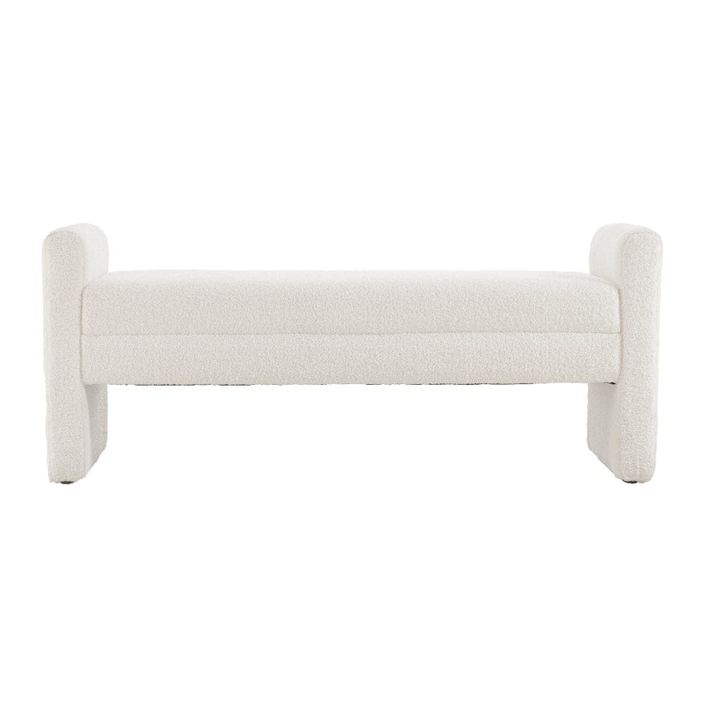 Modern Teddy Fabric Bench with Armrests Living and Home 