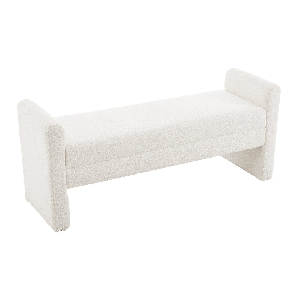 Modern Teddy Fabric Bench with Armrests Living and Home 