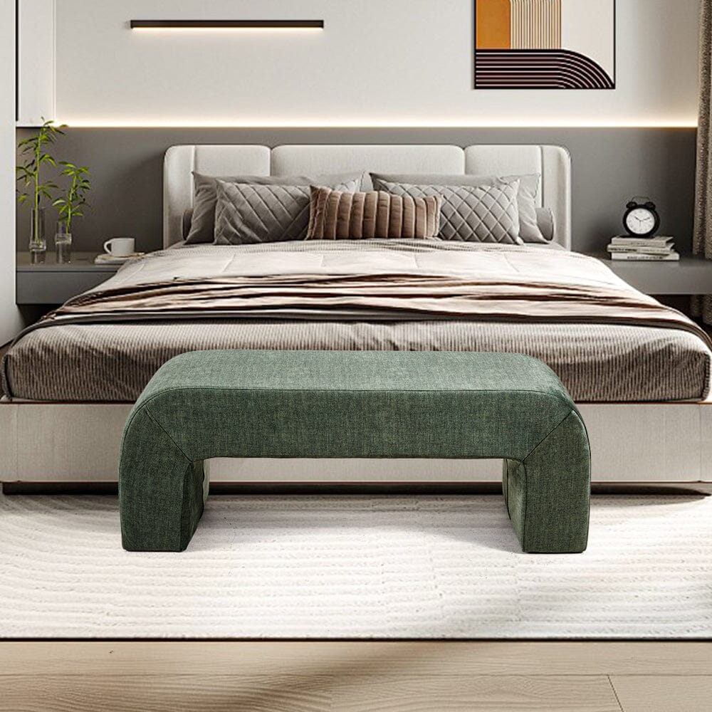 Modern U-Shaped Fabric Bench Collection Living and Home 