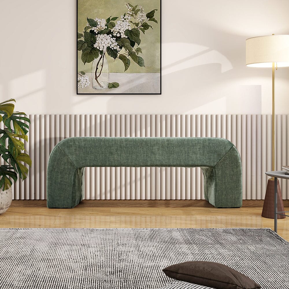 Modern U-Shaped Fabric Bench Collection Living and Home 