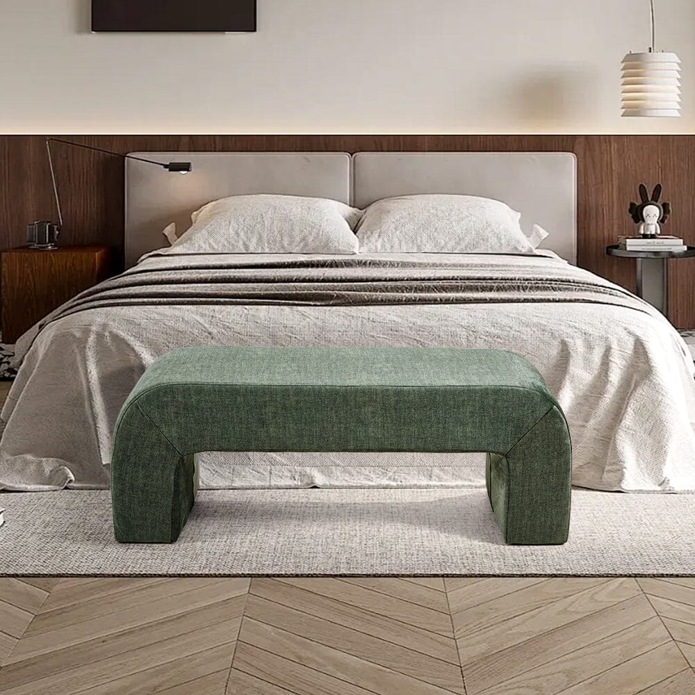 Modern U-Shaped Fabric Bench Collection Living and Home 