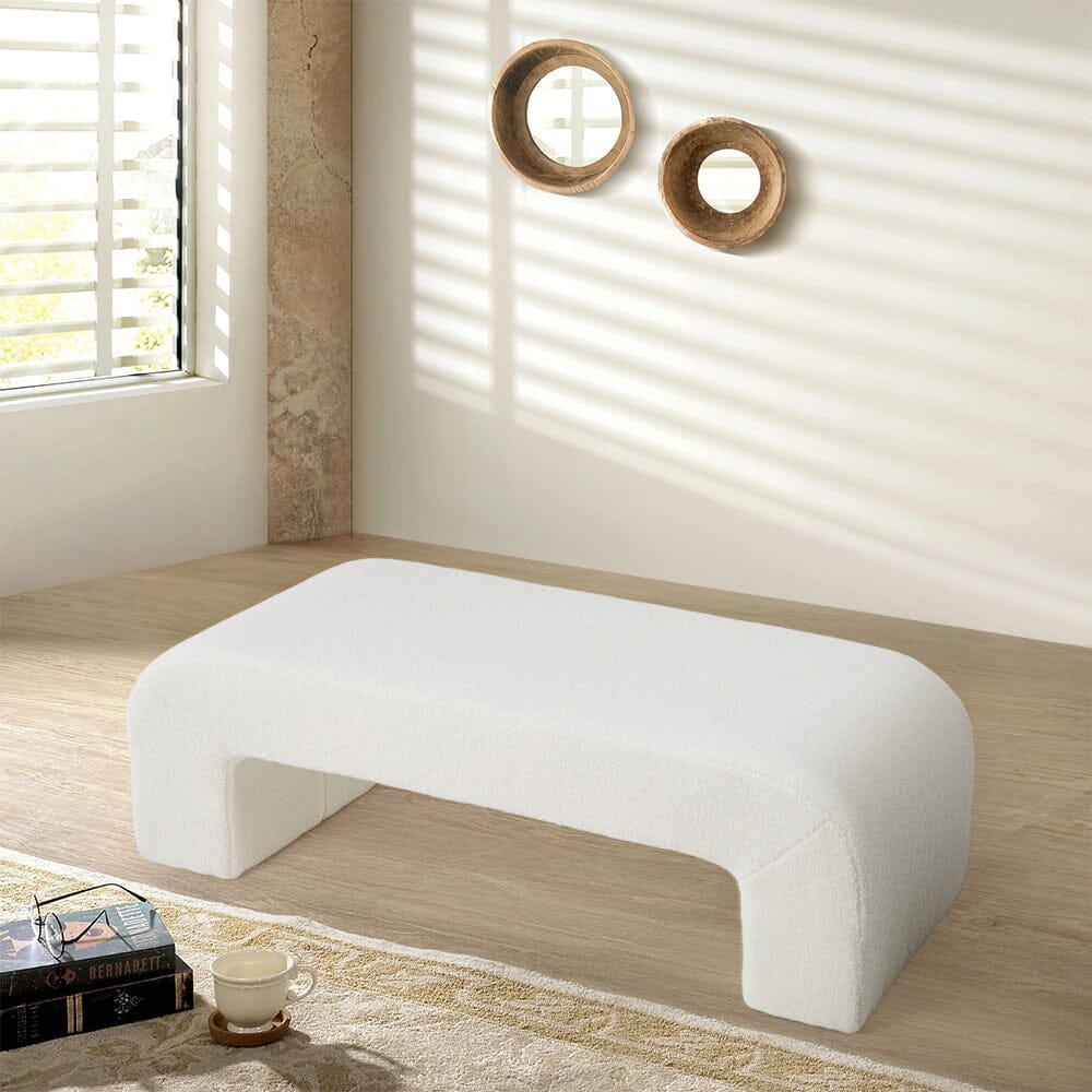 Modern U-Shaped Fabric Bench Collection Living and Home 