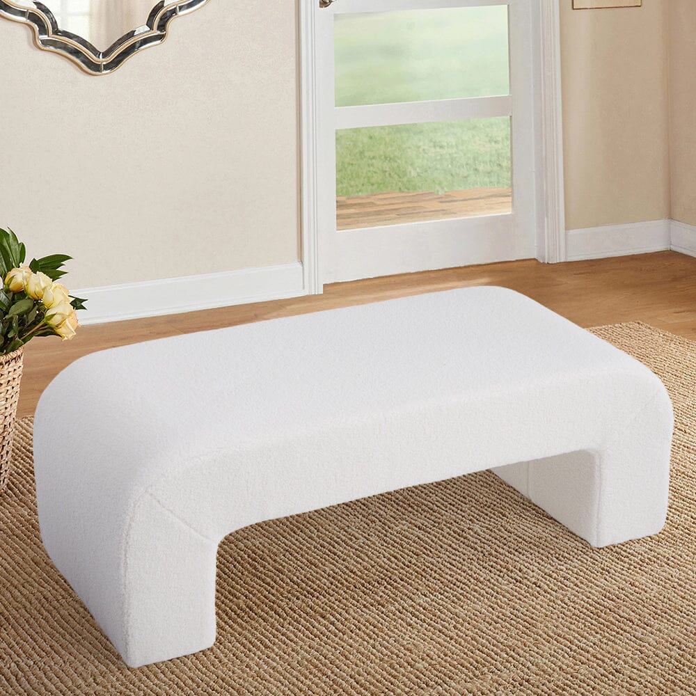 Modern U-Shaped Fabric Bench Collection Living and Home 