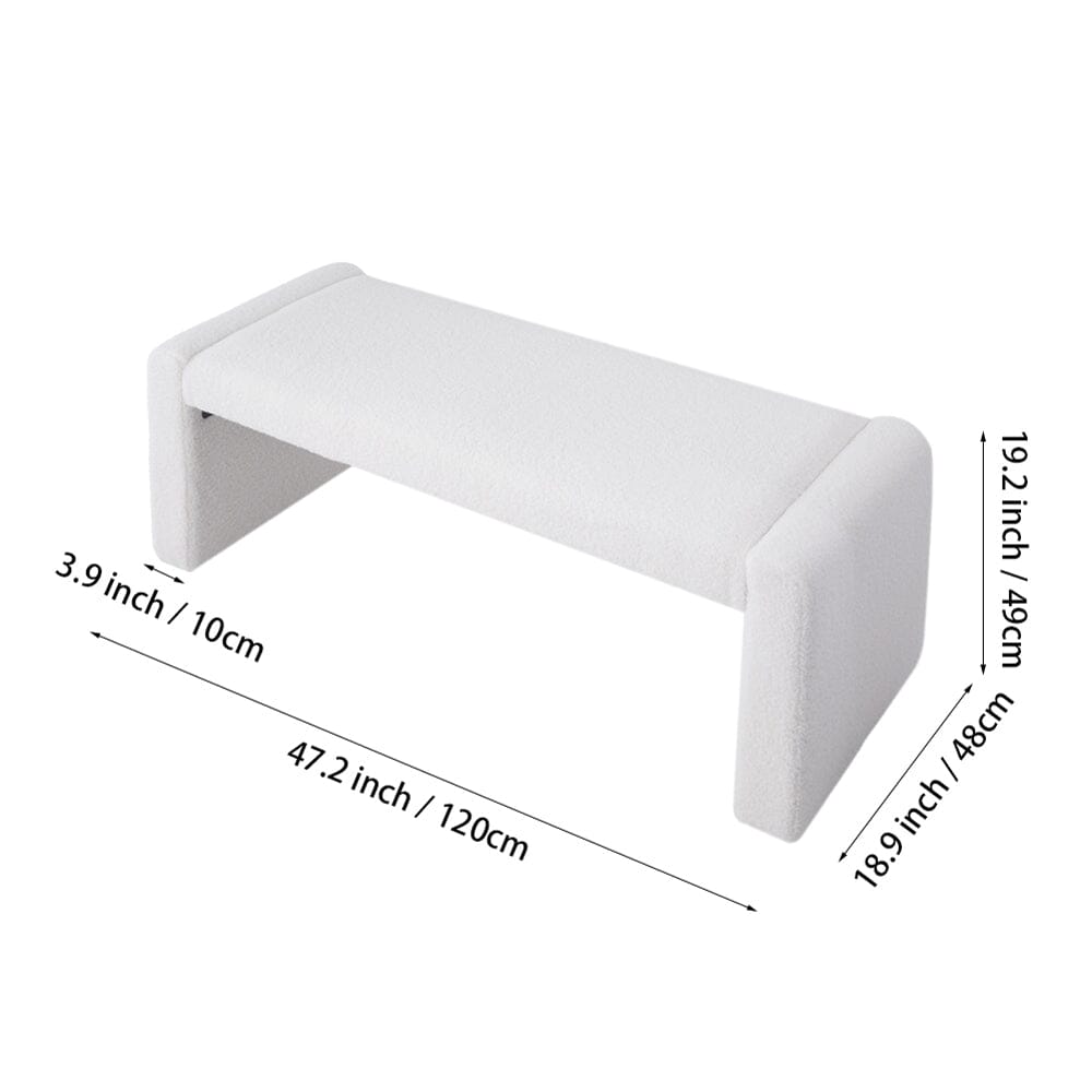 Modern Teddy Fleece Upholstered Bench Living and Home 