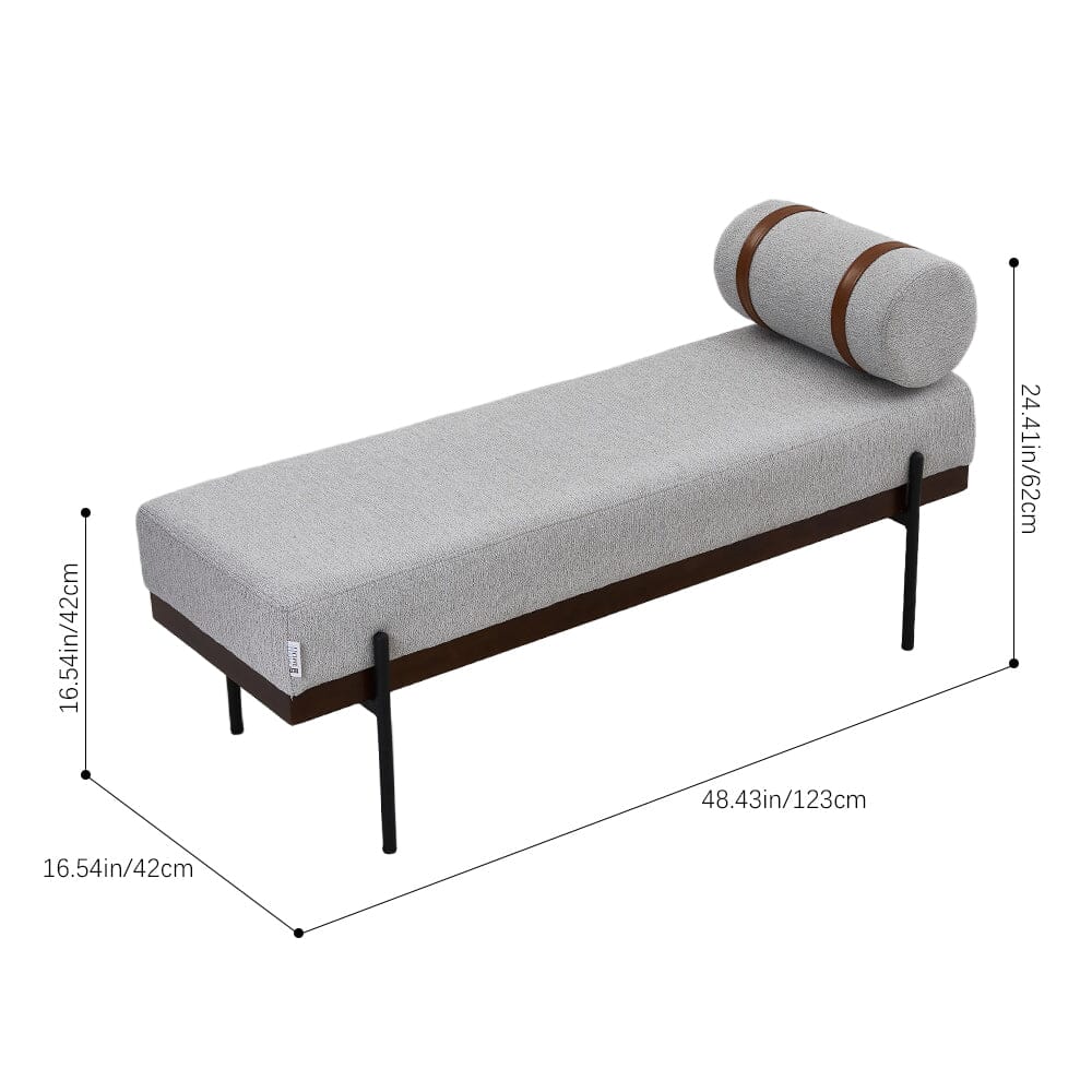 Modern Fabric Bench with Bolster Pillow Living and Home 