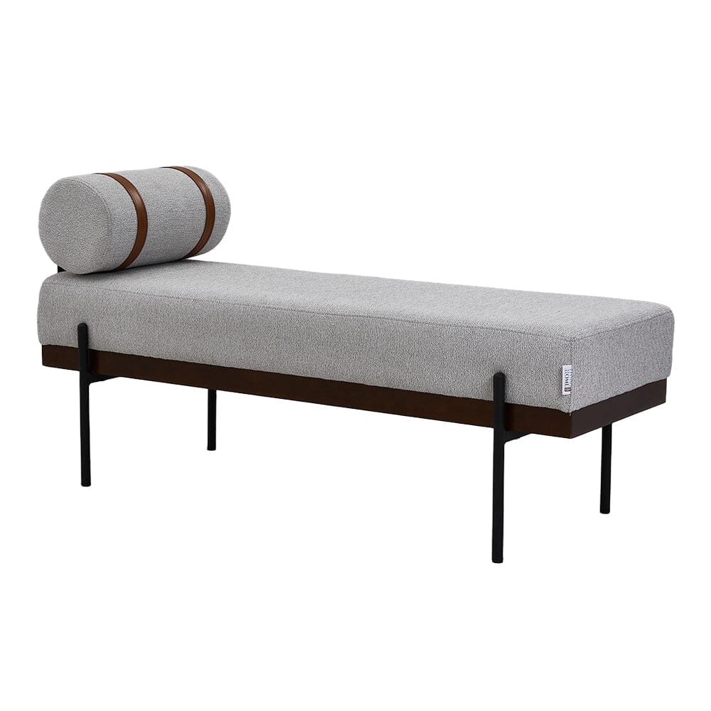 Modern Fabric Bench with Bolster Pillow Living and Home 