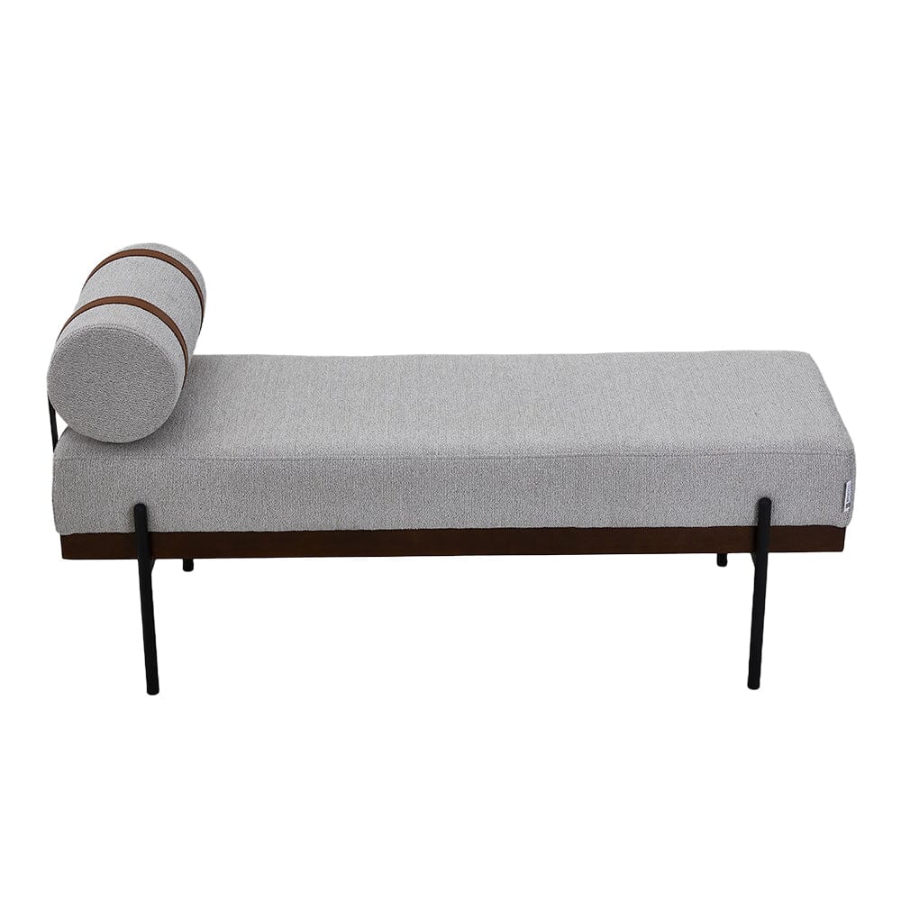 Modern Fabric Bench with Bolster Pillow Living and Home 