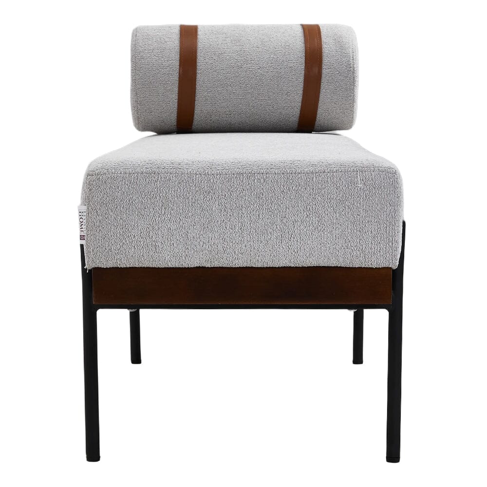 Modern Fabric Bench with Bolster Pillow Living and Home 