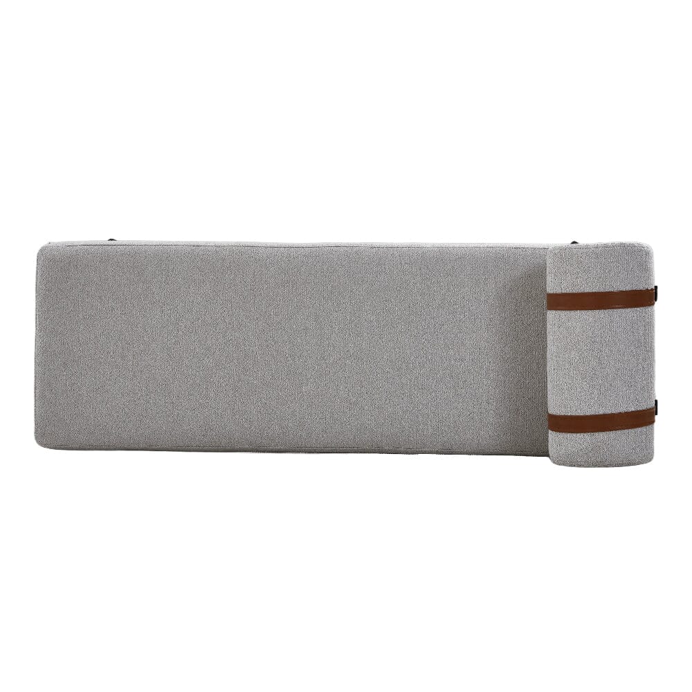 Modern Fabric Bench with Bolster Pillow Living and Home 
