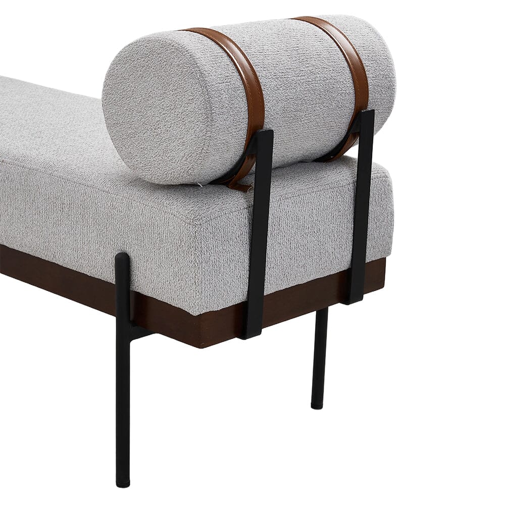 Modern Fabric Bench with Bolster Pillow Living and Home 