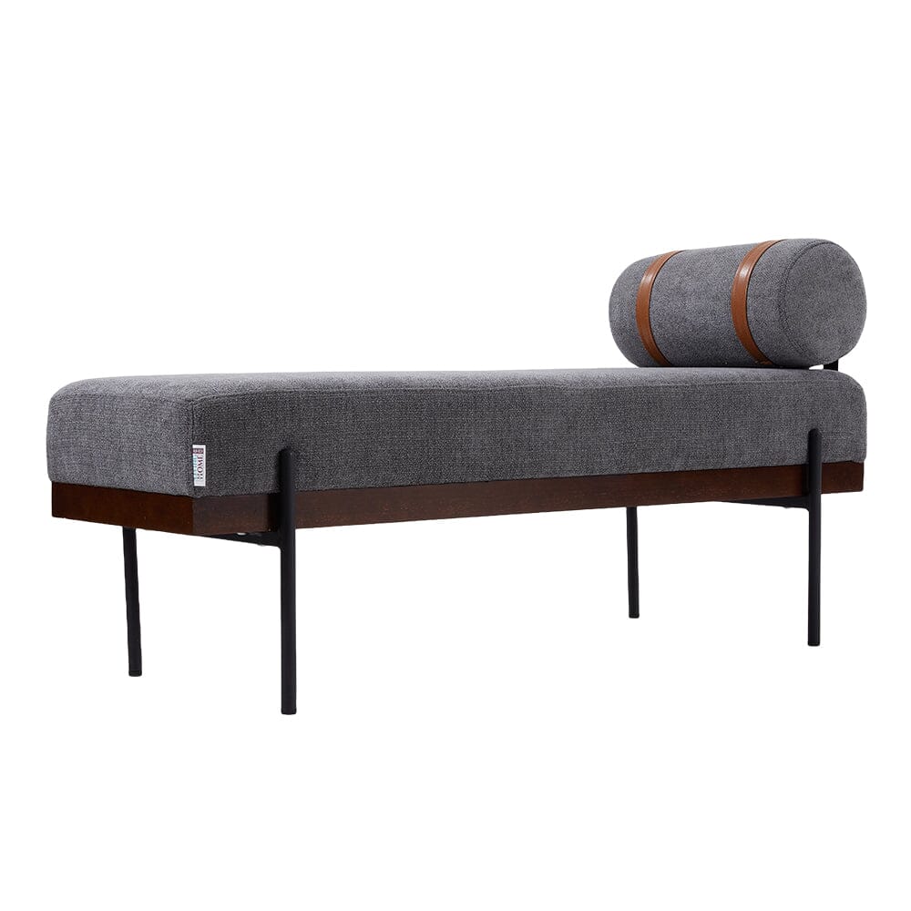 Modern Fabric Bench with Bolster Pillow Living and Home 