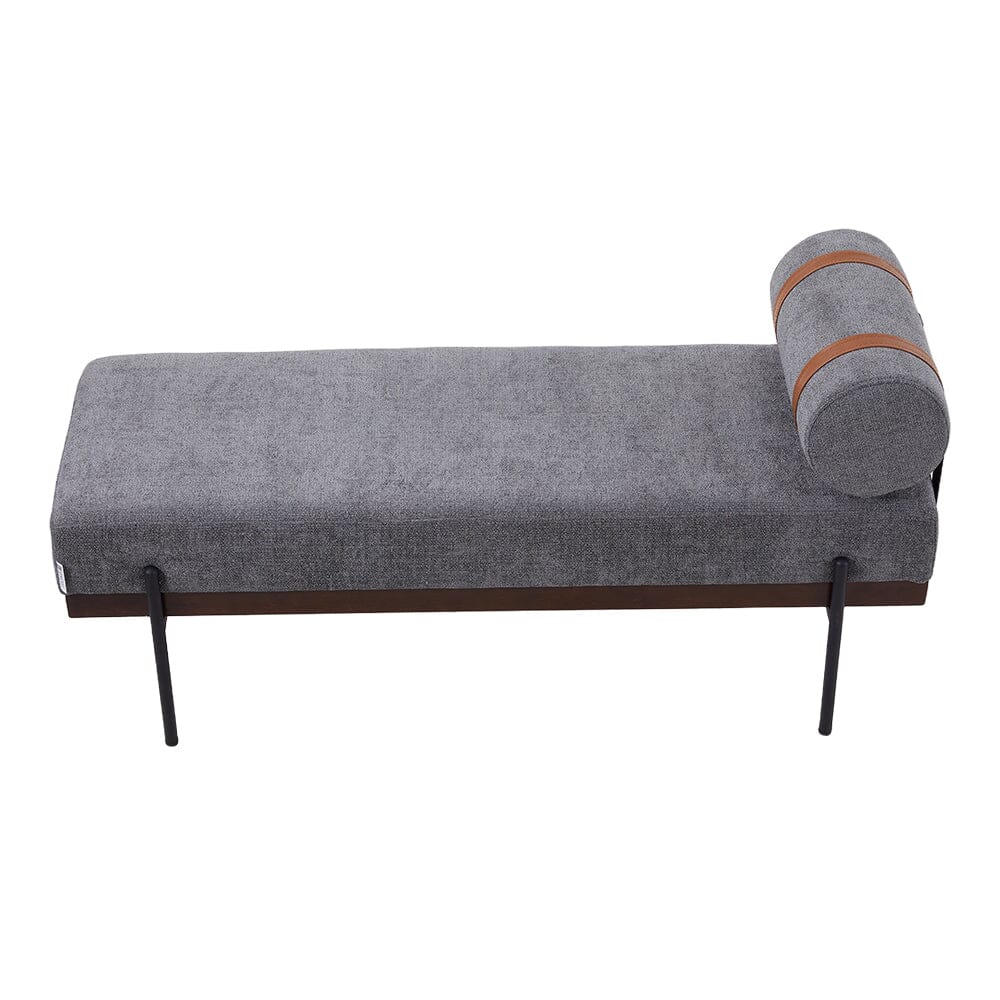 Modern Fabric Bench with Bolster Pillow Living and Home 