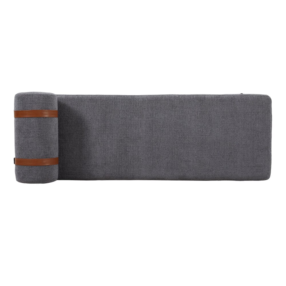 Modern Fabric Bench with Bolster Pillow Living and Home 