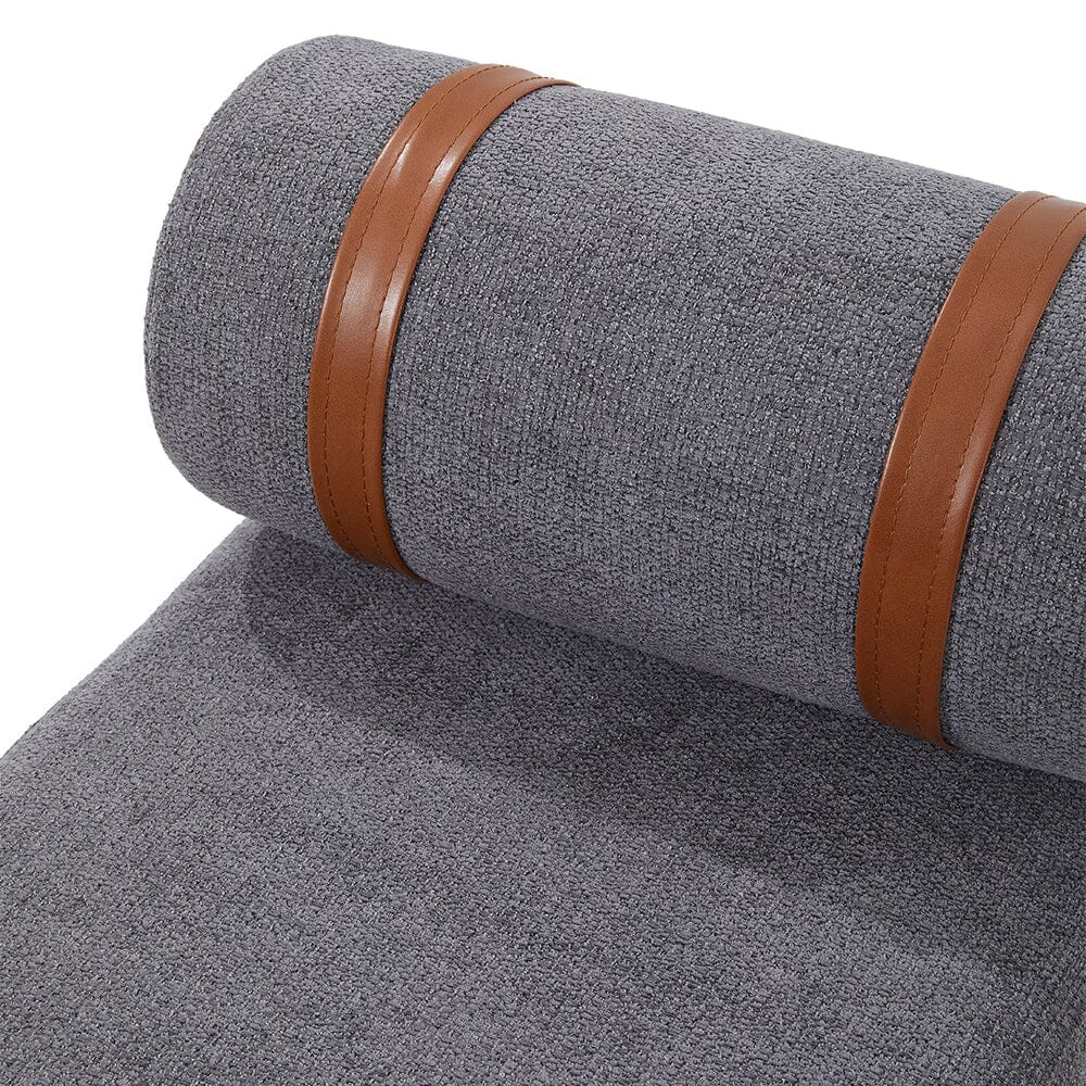 Modern Fabric Bench with Bolster Pillow Living and Home 