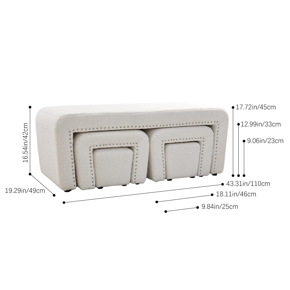 Modular Teddy Fabric Combination Stool Set Living and Home 