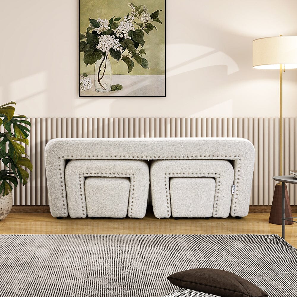 Modular Teddy Fabric Combination Stool Set Living and Home 