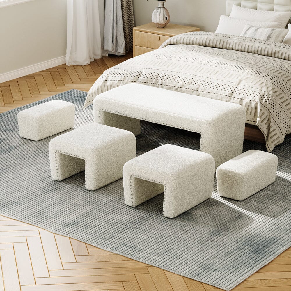 Modular Teddy Fabric Combination Stool Set Living and Home 