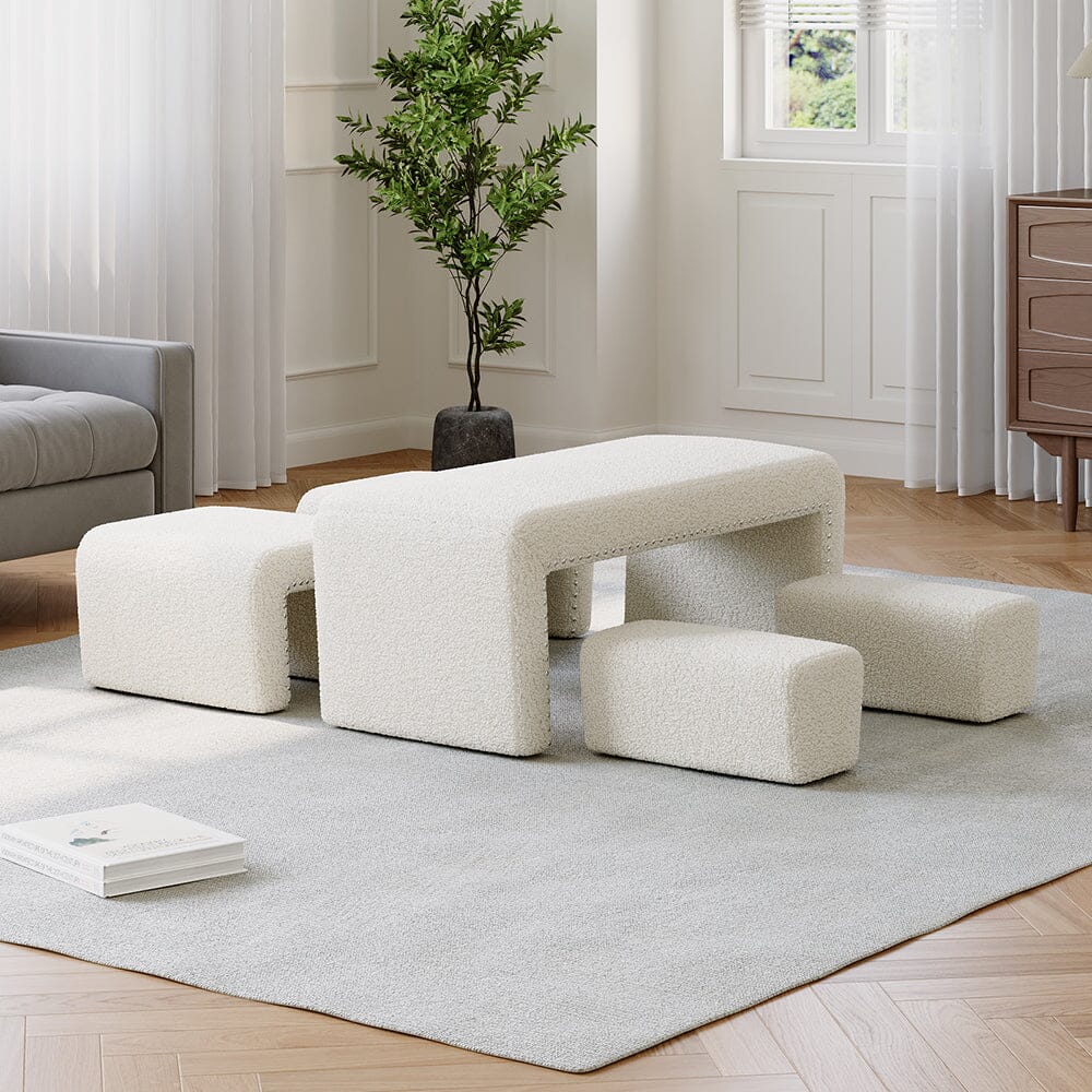 Modular Teddy Fabric Combination Stool Set Living and Home 