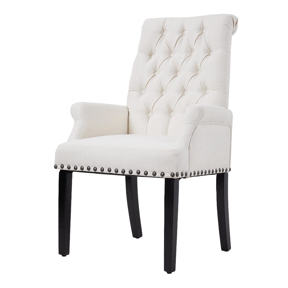 Upholstered Dining Chair Classic Button Tufted Design Living and Home 