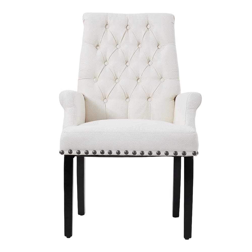 Upholstered Dining Chair Classic Button Tufted Design Living and Home 