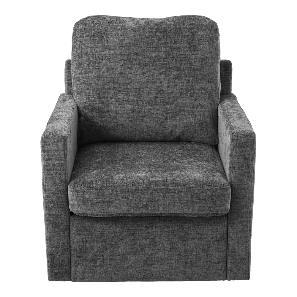 Swivel Accent Chair Grey Chenille 360 Rotation Detachable Design Living and Home 