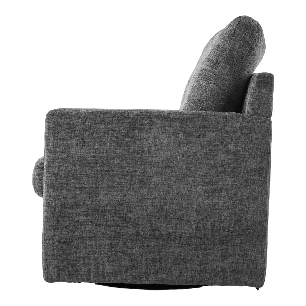 Swivel Accent Chair Grey Chenille 360 Rotation Detachable Design Living and Home 