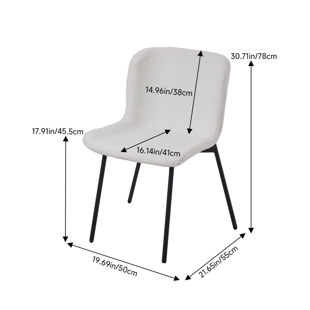 Modern Teddy Fabric Dining Chair with Black Metal Legs Living and Home 