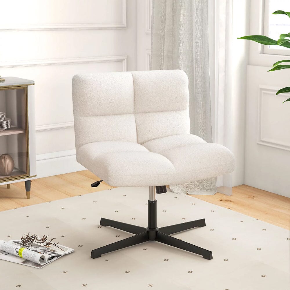 Plush Teddy Bear Fabric Accent Chair in White Living and Home 