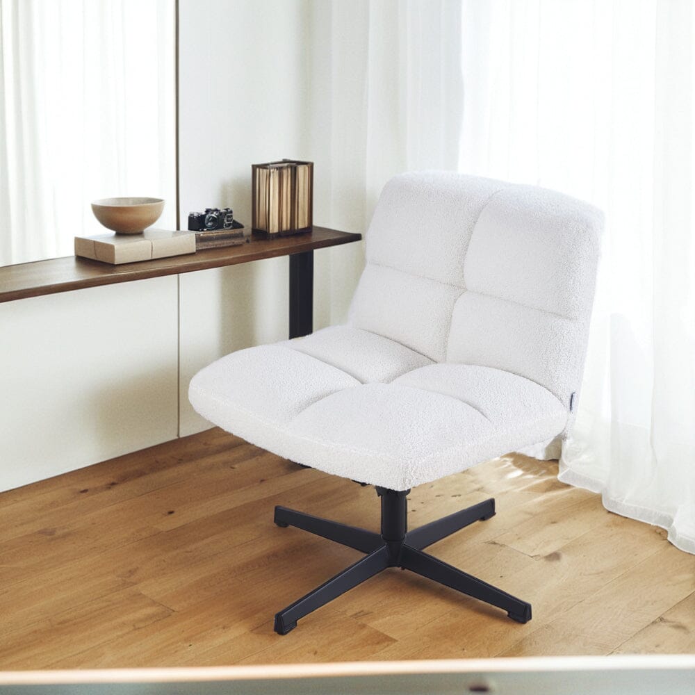 Plush Teddy Bear Fabric Accent Chair in White Living and Home 