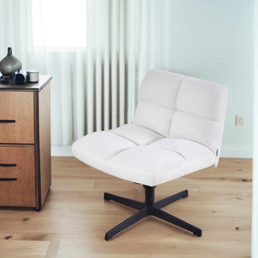 Plush Teddy Bear Fabric Accent Chair in White Living and Home 