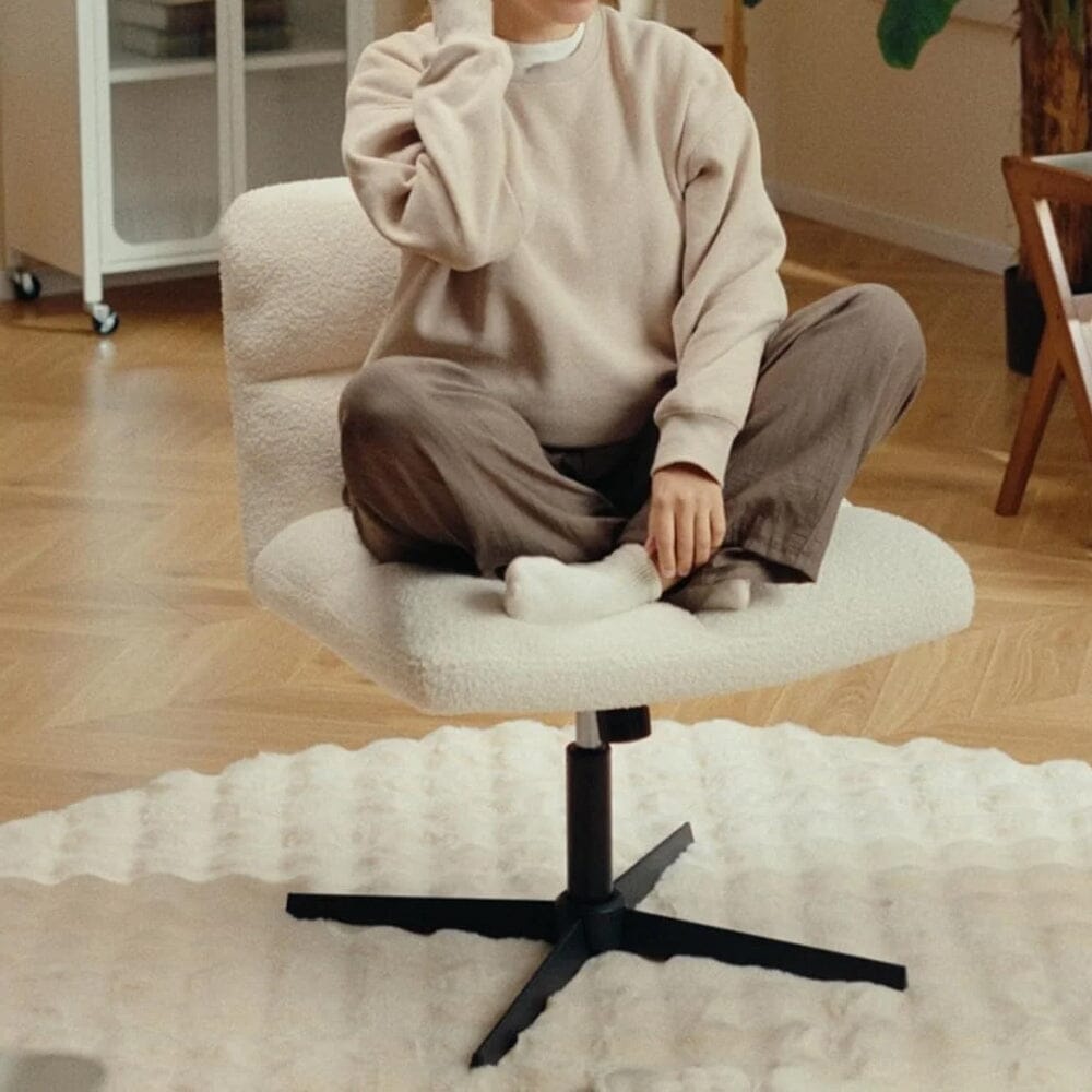 Plush Teddy Bear Fabric Accent Chair in White Living and Home 