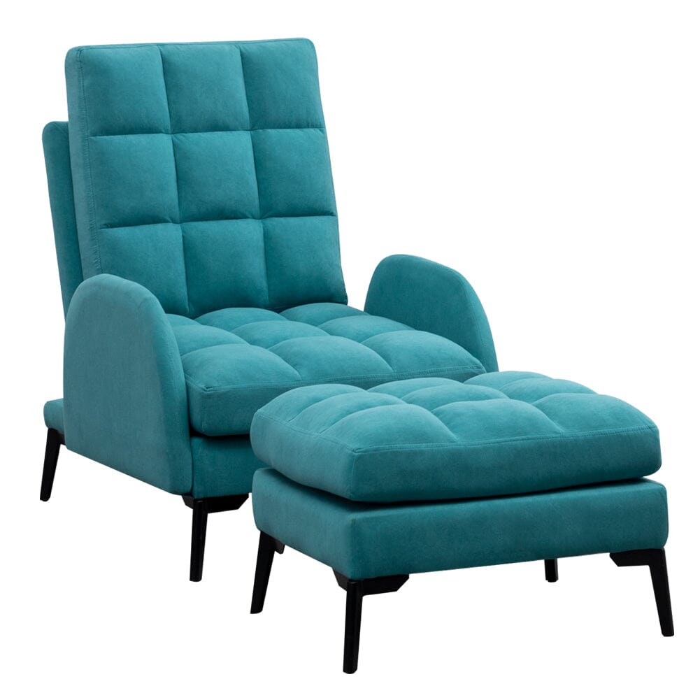 Leisure Recliner Armchair and Ottoman Set with Footstool Metal Legs Armchair Living and Home 