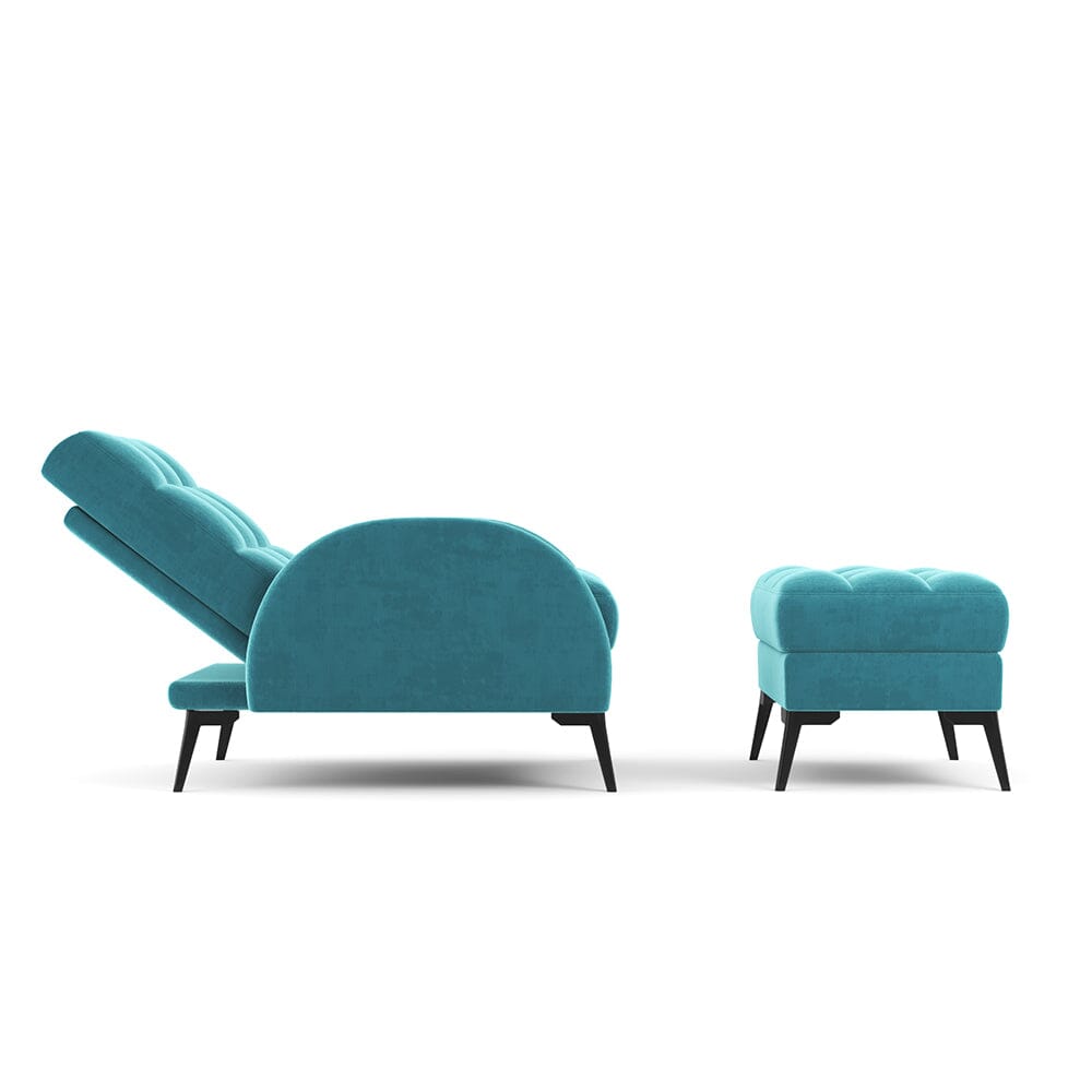 Leisure Recliner Armchair and Ottoman Set with Footstool Metal Legs Armchair Living and Home 