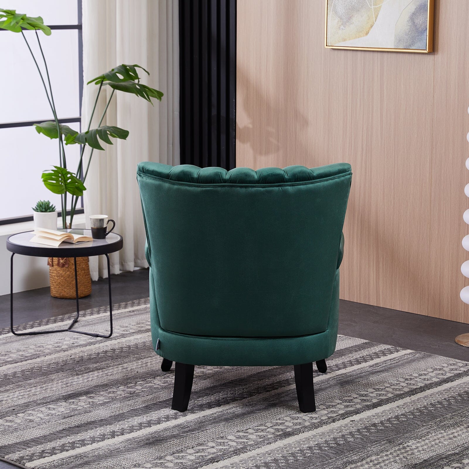 Accent Chair Velvet Curved Legs Studded Detail Living and Home 