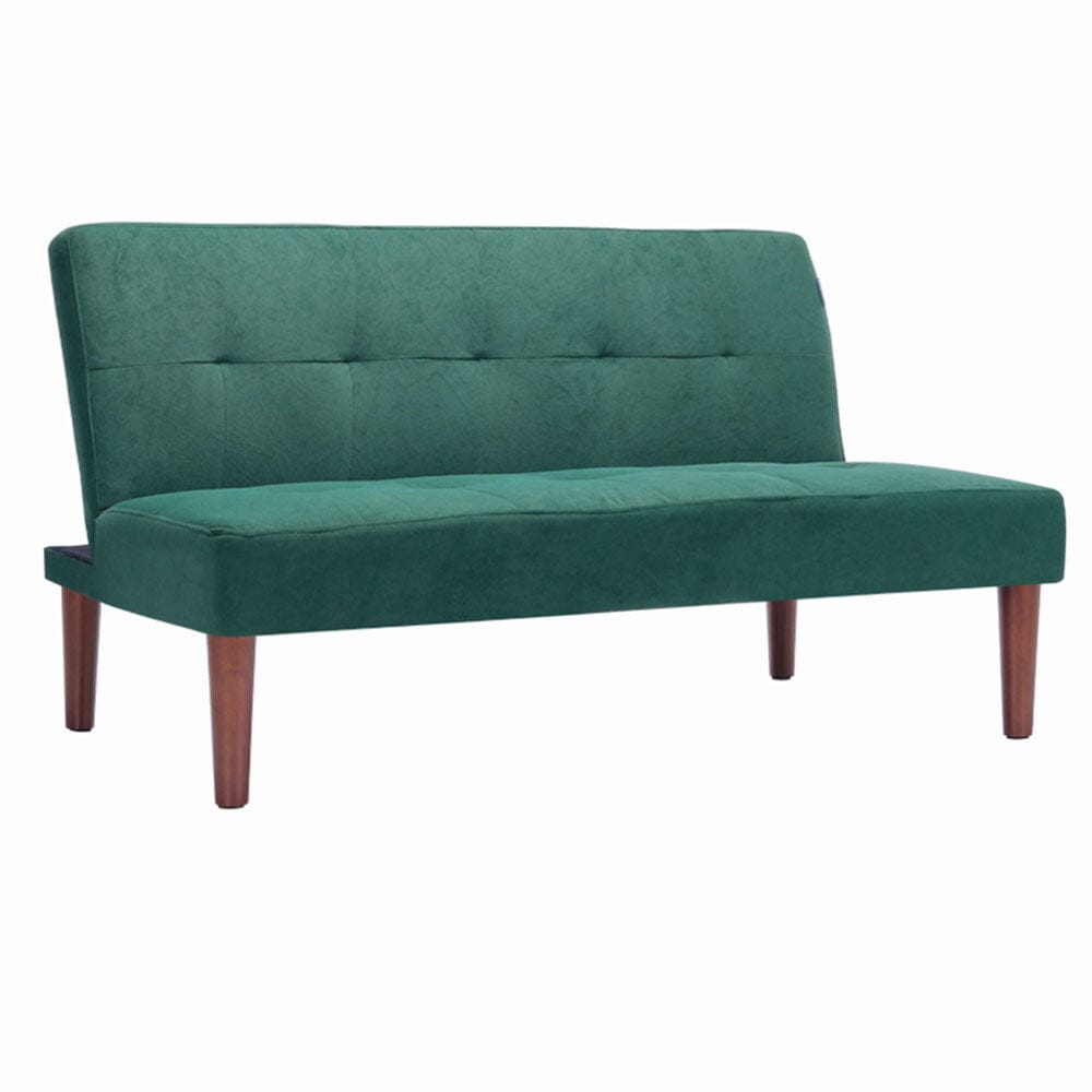 Small Modern 2-Seater Padded Convertible Sofa Bed with Wooden Legs Sofa Beds Living and Home 