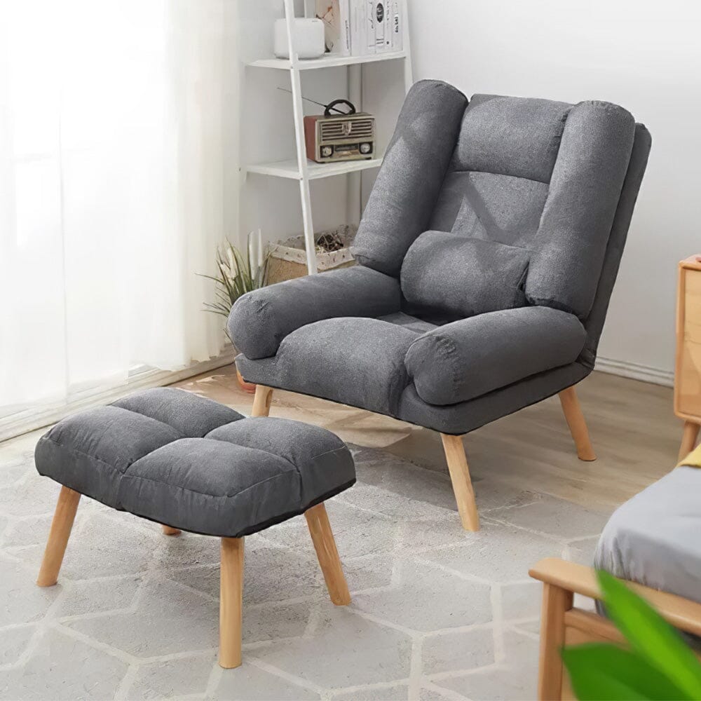 Modern Adjustable Leisure Chair with Ottoman Grey Living and Home 