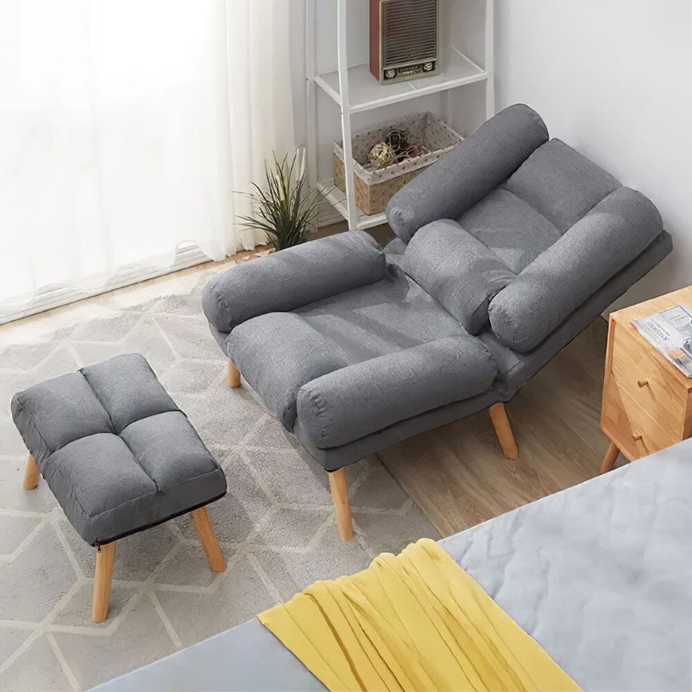 Modern Adjustable Leisure Chair with Ottoman Grey Living and Home 
