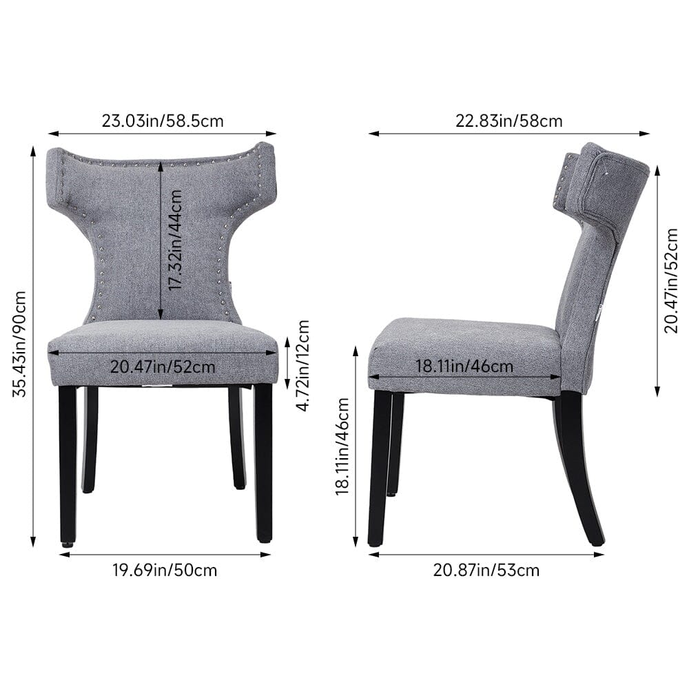 Upholstered Dining Chair with Stud Detail Backrest Living and Home 