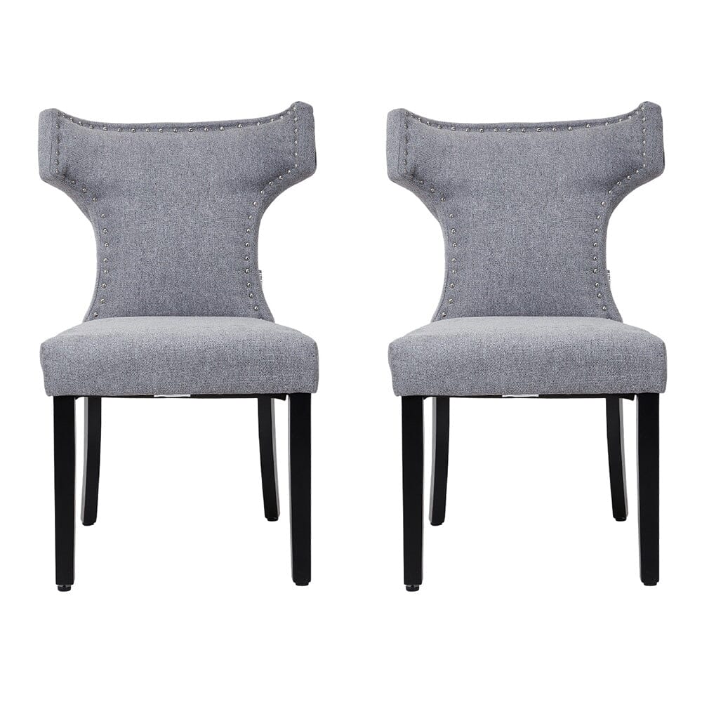 Upholstered Dining Chair with Stud Detail Backrest Living and Home 
