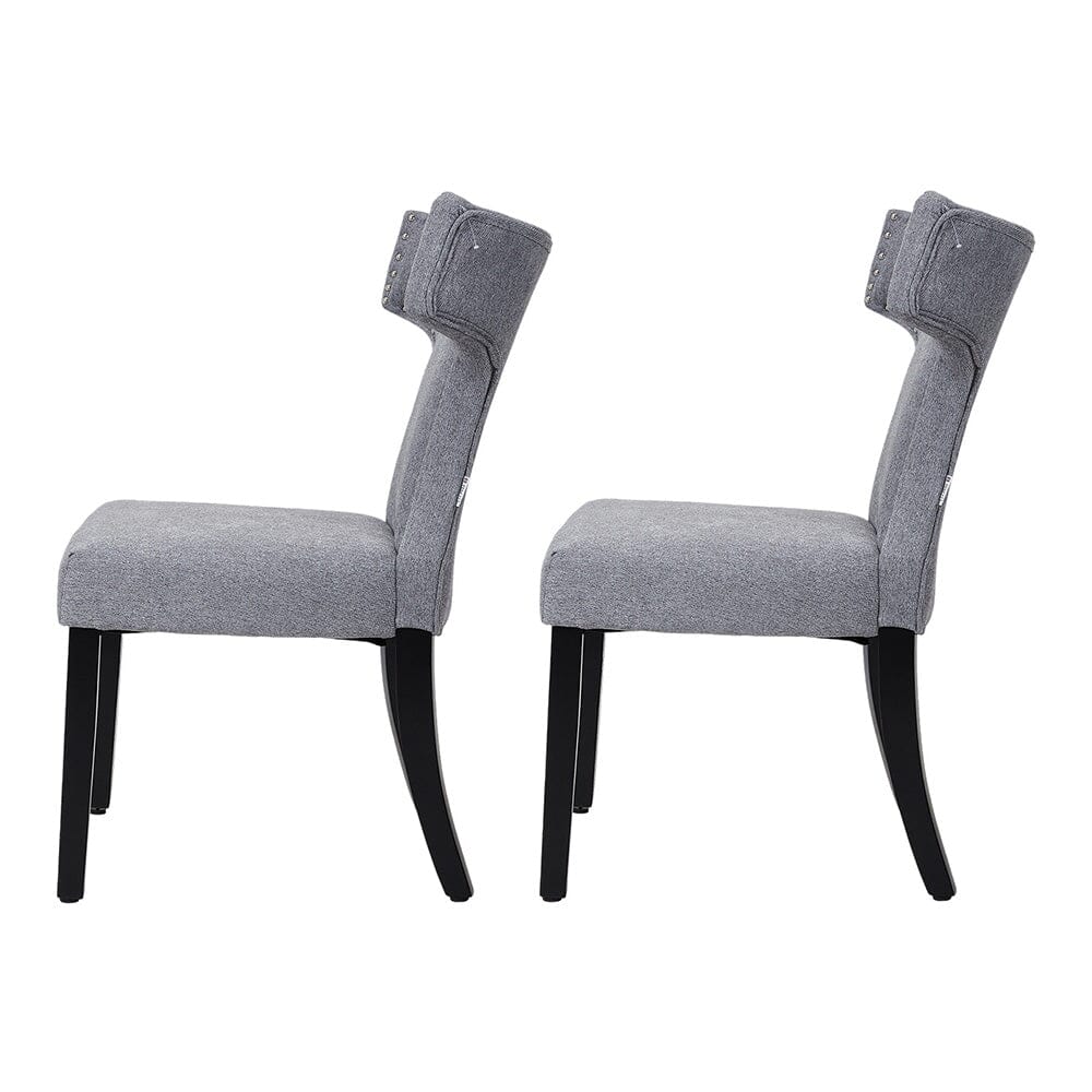 Upholstered Dining Chair with Stud Detail Backrest Living and Home 