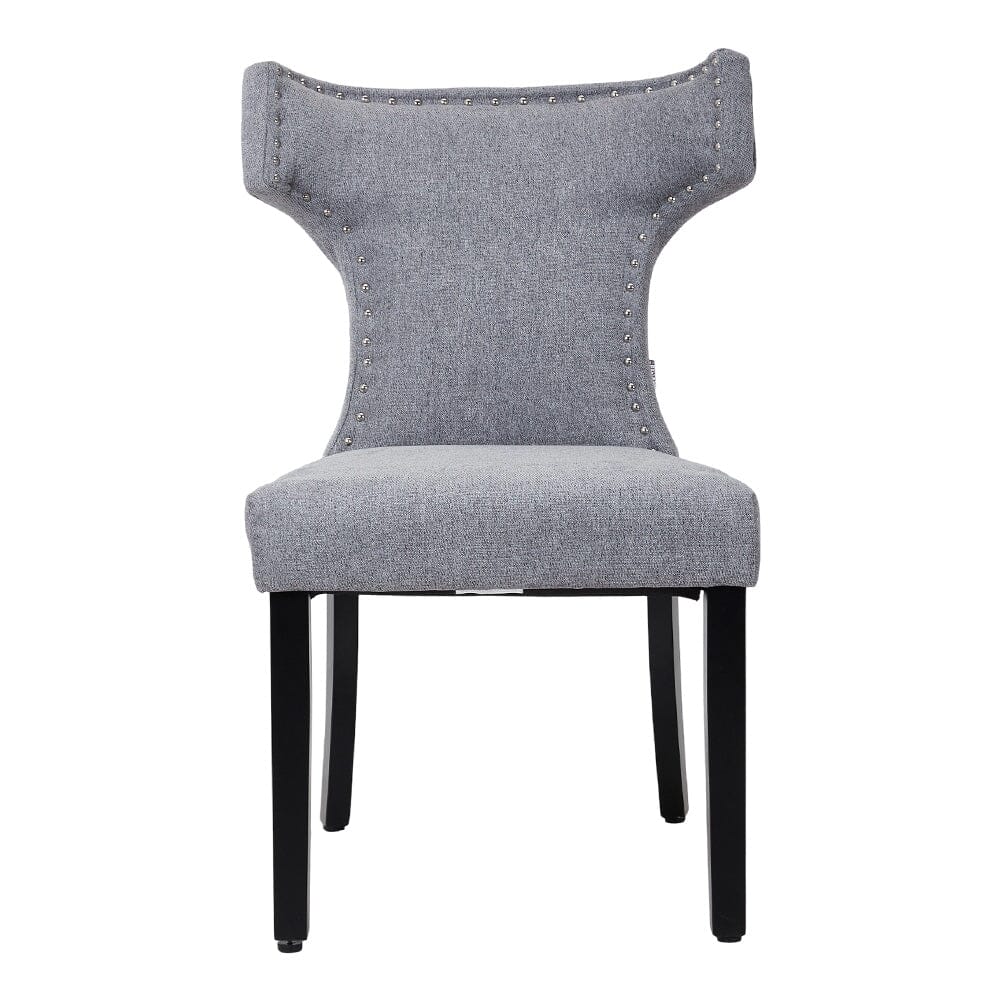 Upholstered Dining Chair with Stud Detail Backrest Living and Home 